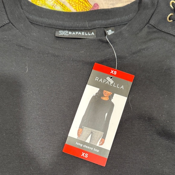 Rafaella Black Long Sleeve Top with Gold Details - Picture 2 of 5